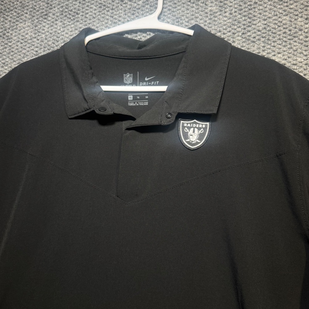 Nike Dri-FIT NFL Las Vegas Raiders Onfield Polo Shirt Mens XL Black Short Sleeve